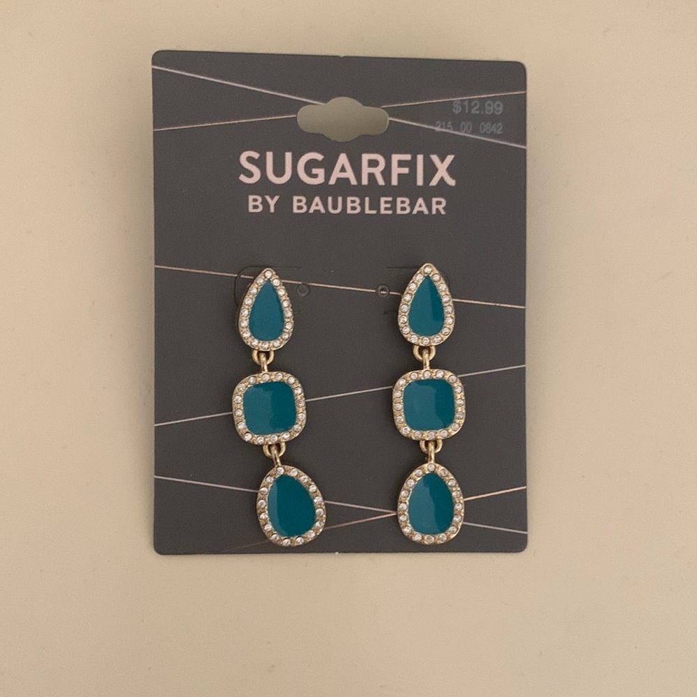 Teal Sugarfix dangling earrings